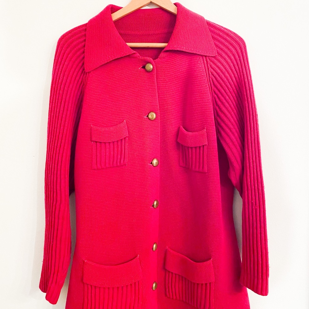 vintage fuchsia cardigan